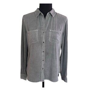 Rock & Republic Women's Grey Long Sleeve Button Up Shirt Top - Size X Small